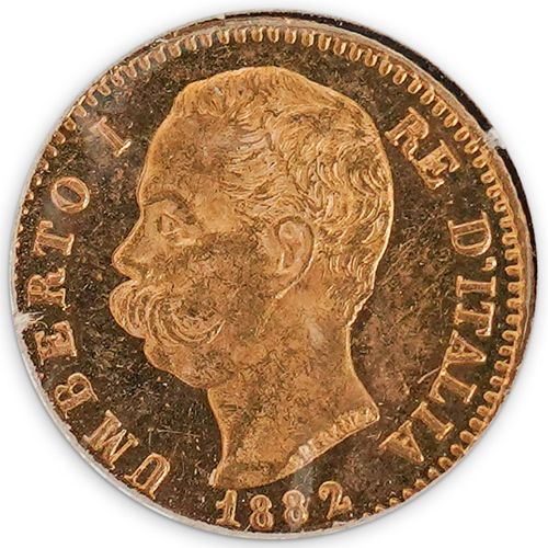 1882 ITALIAN 20 LIRE GOLD