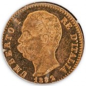 1882 ITALIAN 20 LIRE GOLD COIN