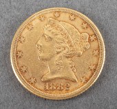 1882 LIBERTY HEAD HALF EAGLE $