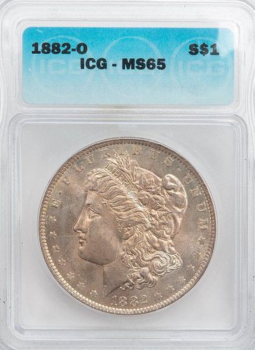 1882-O MORGAN SILVER DOLLAR, ICG