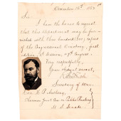 1882 ROBERT TODD LINCOLN AUTOG