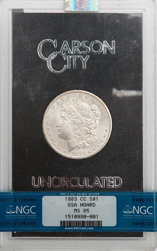 1883-CC MORGAN SILVER DOLLAR, GSA