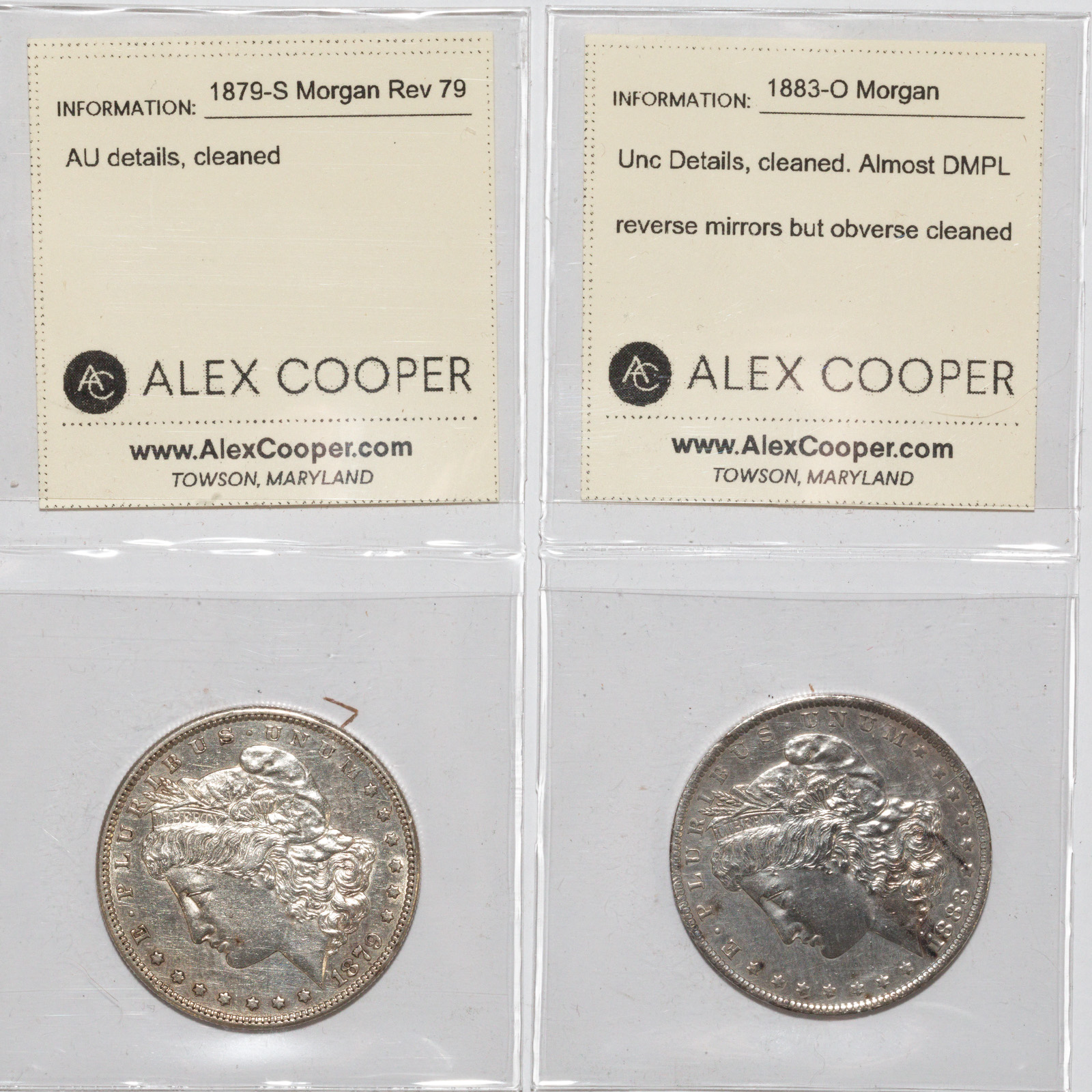 1883-O UNC DETAILS & 1879-S REV