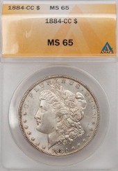 1884-CC MORGAN SILVER DOLLAR,
