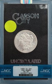 1884-CC MORGAN SILVER DOLLAR,