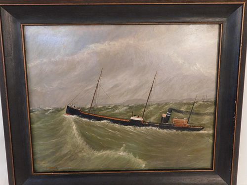 1885 PAINTING STEAMSHIP