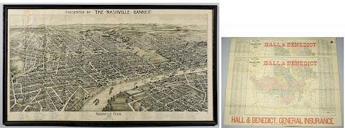 1888 BIRDSEYE VIEW NASHVILLE MAP