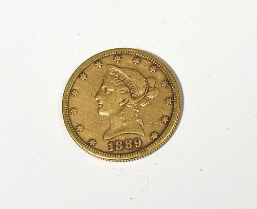 1889 $10 DOLLAR GOLD COIN1889 $10