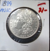 1889 MS-60 MORGAN SILVER DOLLA