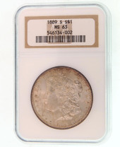 1889-S MORGAN SILVER DOLLAR NG
