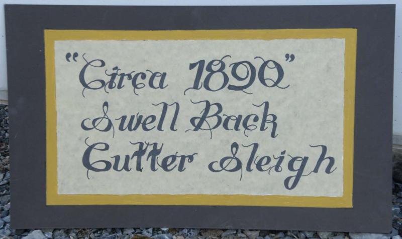 1890 Swell Back Cutter Sleigh. 