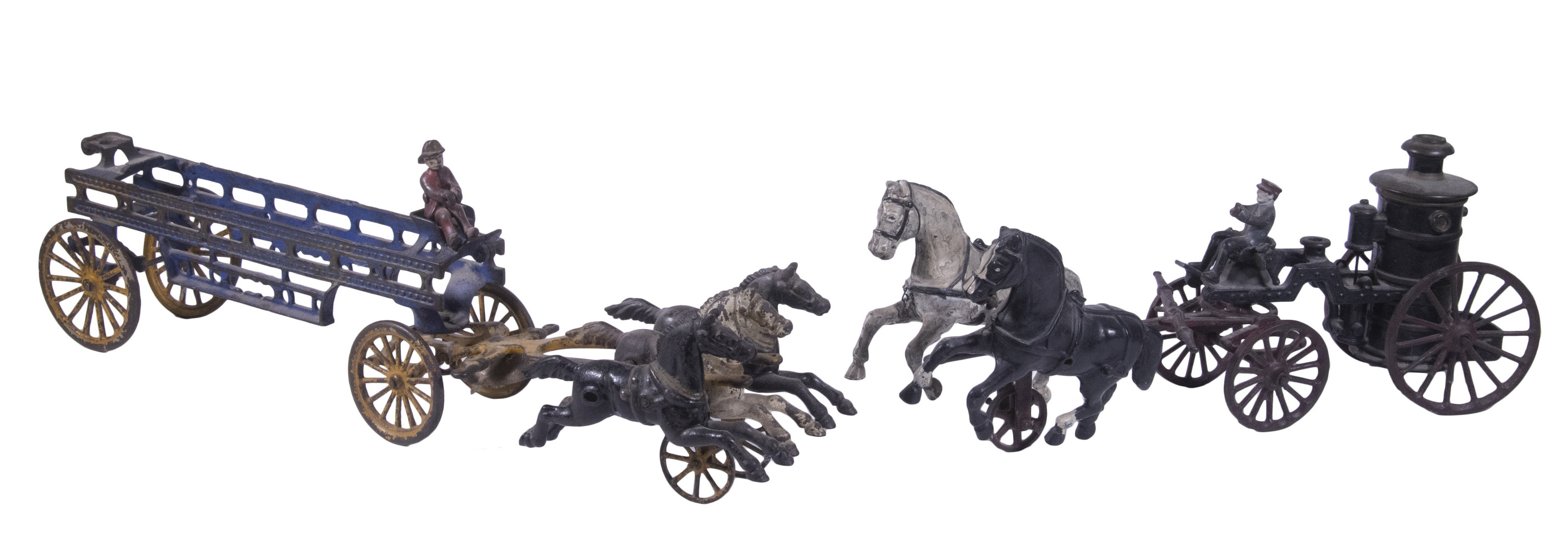 1890'S CAST FIREMAN TOYS Kenton