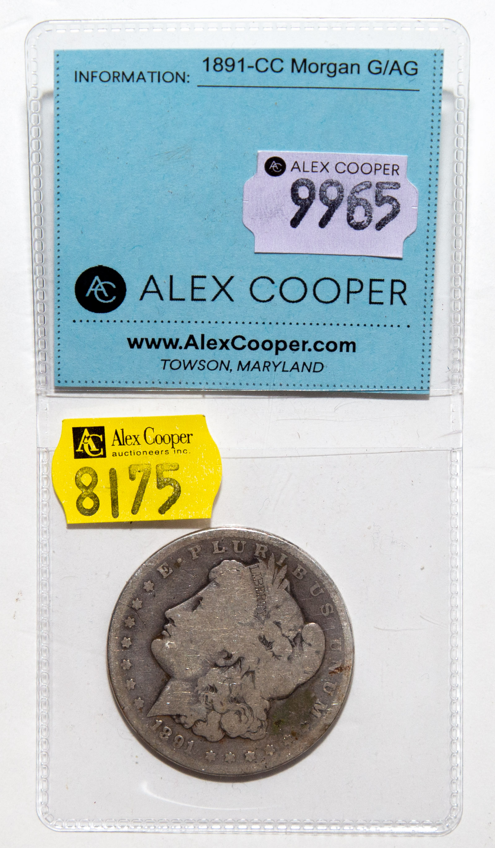 1891-CC MORGAN DOLLAR G/AG .