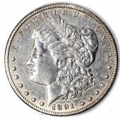 1891CC MORGAN SILVER DOLLAR, C