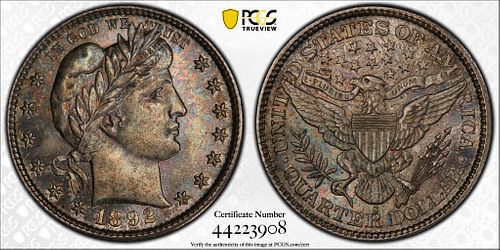 1892 BARBER QUARTER DOLLAR S PCGS