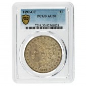 1892 CC MORGAN SILVER DOLLAR P