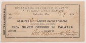1893 OCKLAWAHA STEAMBOAT TICKE
