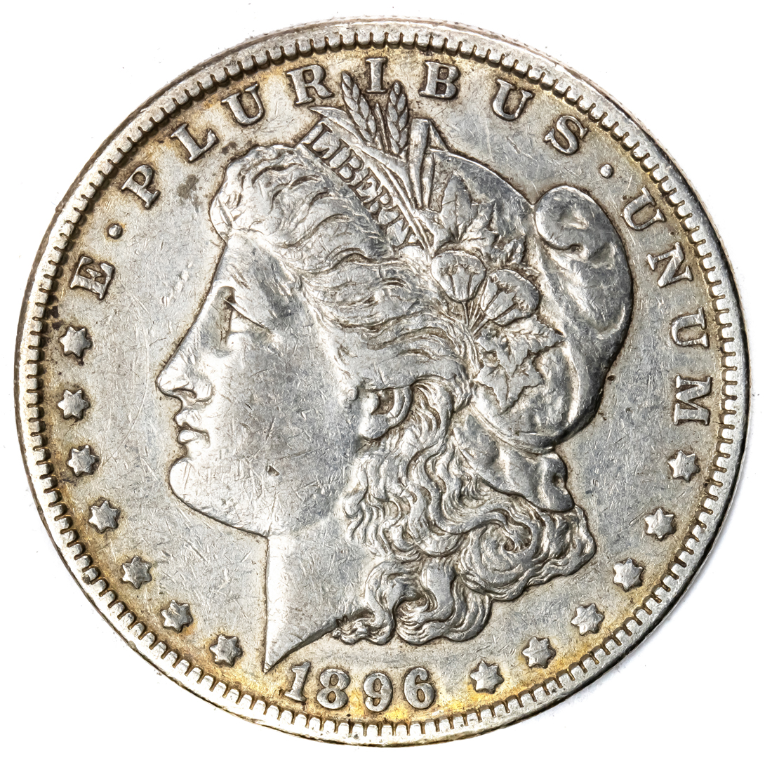 1896O MORGAN SILVER DOLLAR, AU+
