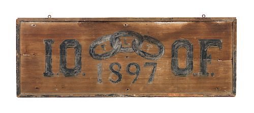 1897 FOLK ART PAINTED IOOF ODD