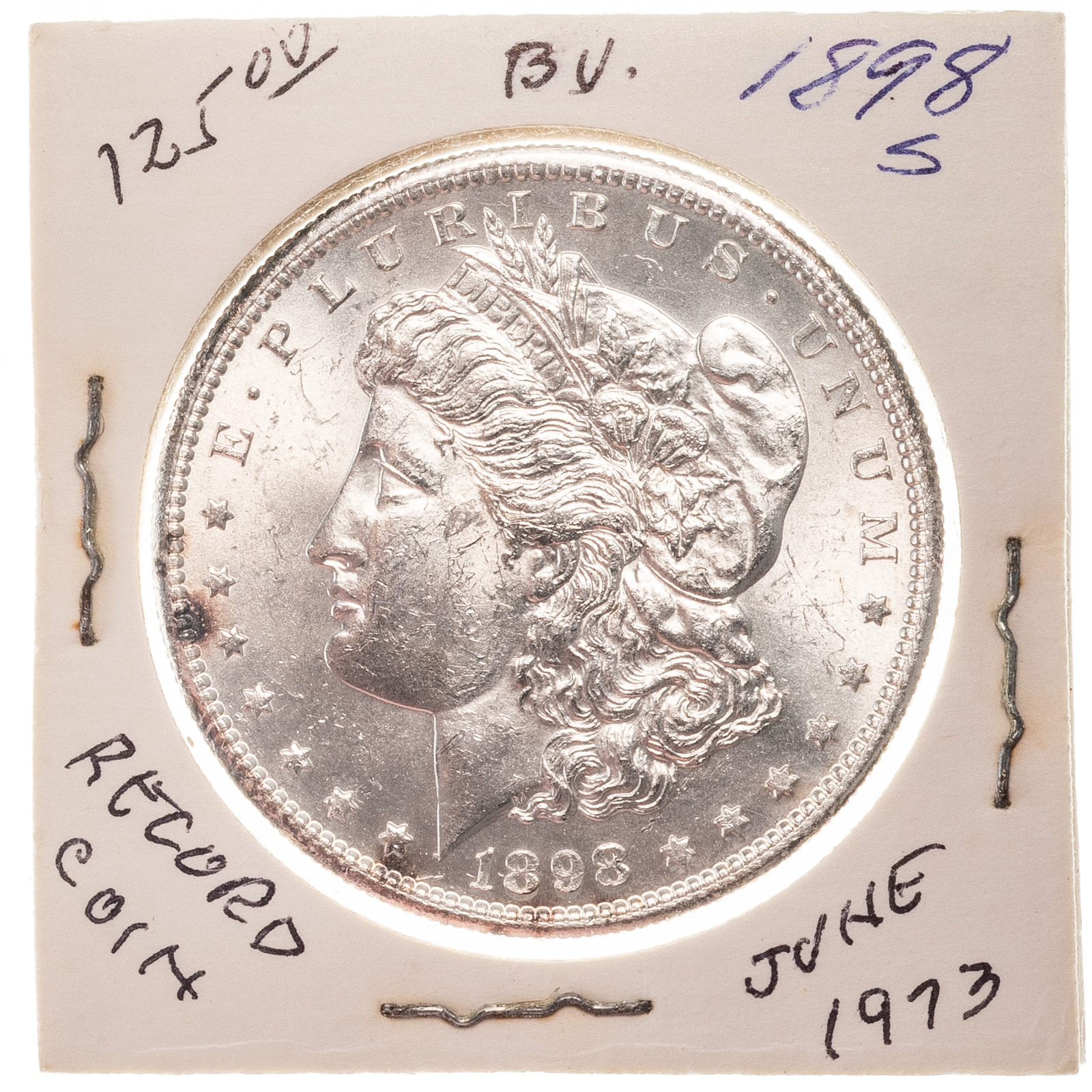 1898-S MORGAN AU58 Nice white and