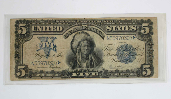 1899 Large Bill $5 Silver