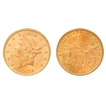 1899 S $20 Liberty Head 	 