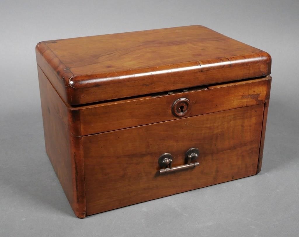 18C ANTIQUE SMOKING CADDY BURL