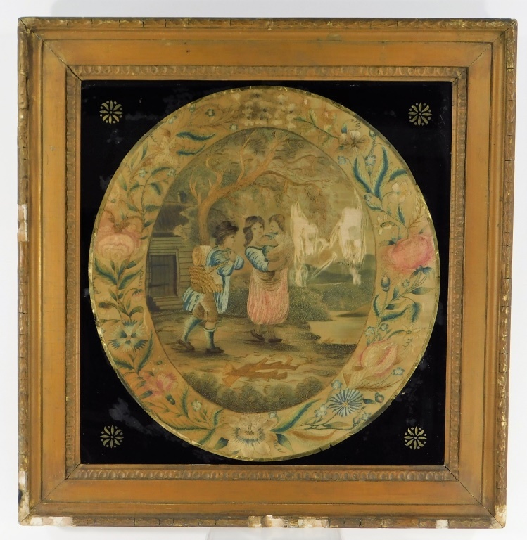 18C ENGLISH PICTORIAL NEEDLEWORK