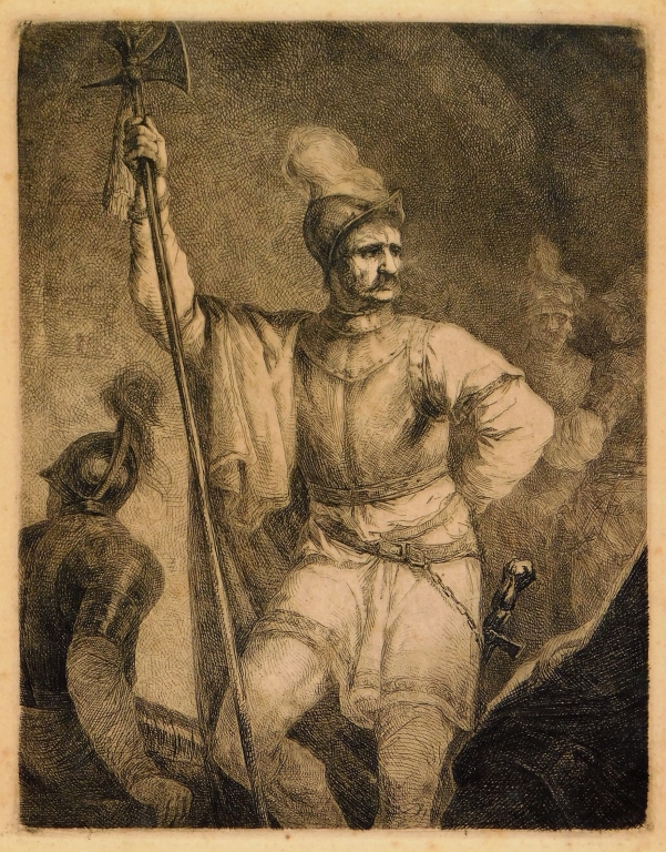 18C EUROPEAN SOLDIER STANDING GUARD
