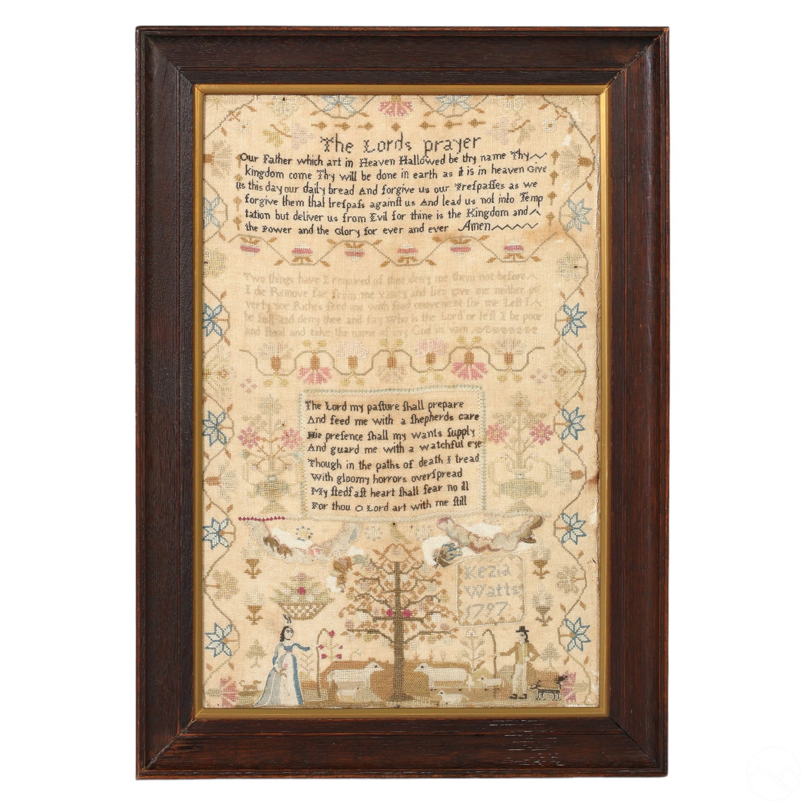 18C THE LORDS PRAYER NEEDLEWORK