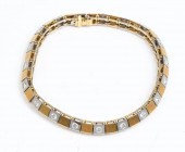 18K 2 TONE PYRAMID STYLE BRACE