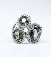 18K 5.20 CTW GREEN SAPPHIRE &