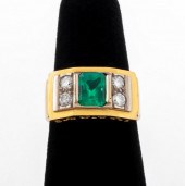 18K  AFGHANISTAN EMERALD DIAMO