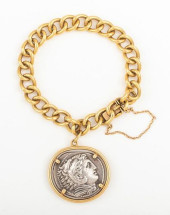 18K ALEXANDER GREEK COIN TETRA
