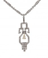 18K ART DECO STYLE DIAMOND NEC