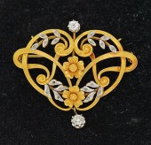18K ART NOUVEAU DIAMOND PIN/PE