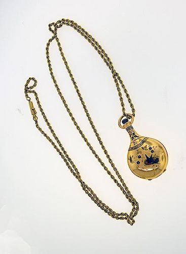 18K ART NOUVEAU PENDANT WATCH18k