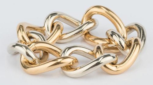 18K BI-COLOR LINK BRACELET, 98.6