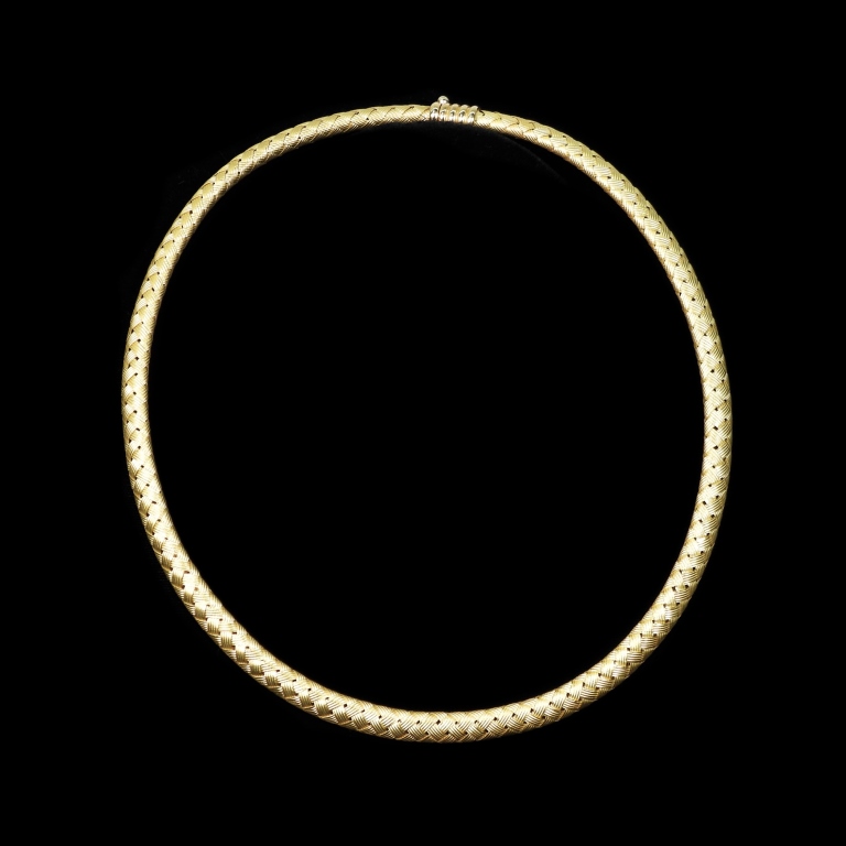 18K BRAIDED GOLD COLLIER NECKLACE
