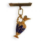 18K BREV ENAMELED SCENT BOTTLE