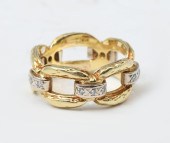18K BRUTALIST STYLE DIAMOND RI