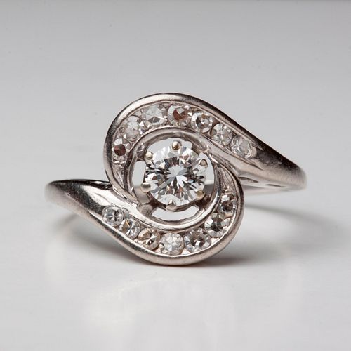 18K BYPASS DIAMOND RING,