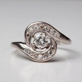 18K BYPASS DIAMOND RING, .68CT