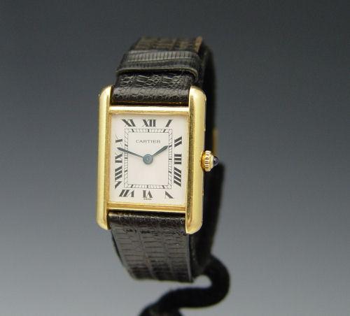 18K CARTIER TANK WRIST WATCH: 18K