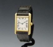 18K CARTIER TANK WRIST WATCH: