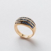 18K CEYLON SAPPHIRE & DIAMOND