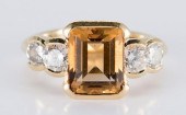 18K CITRINE DIAMOND FASHION RI