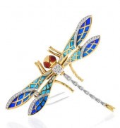 18K DELICATE DRAGONFLY ENAMEL