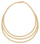 18K DESIGNER TRIPLE STRAND WOV