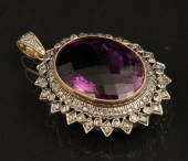 18K DIAMOND AND AMETHYST PENDA